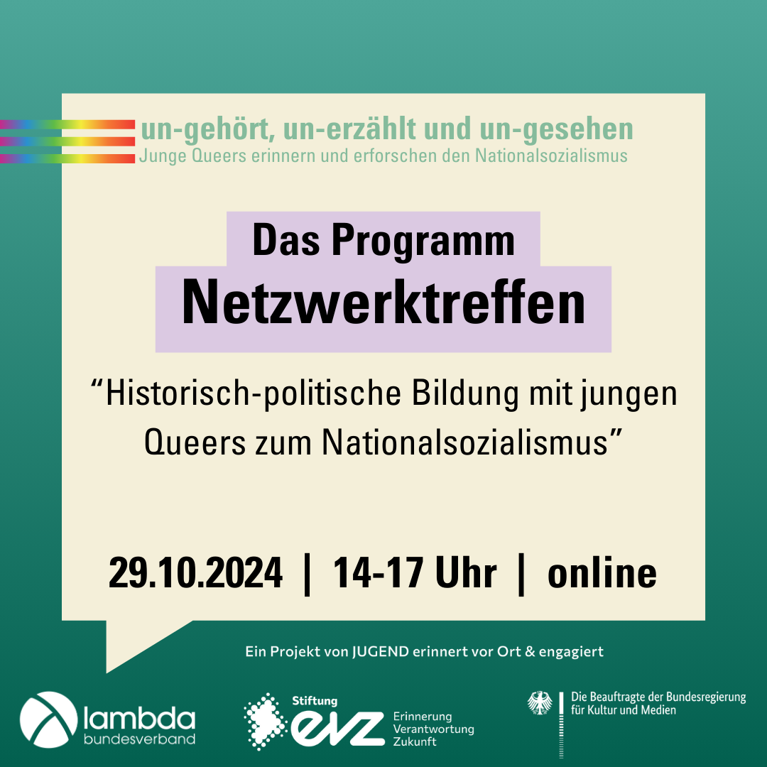 Netzwerktreffen „Historisch-politische Bildungsarbeit mit jungen Queers zum Nationalsozialismus“